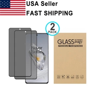 2PK Privacy Tempered Glass Screen Protector For OnePlus 12 12R - Picture 1 of 3