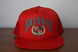 Vintage Branson Missouri Mesh Snapback Trucker Hat Cap Red - Picture 1 of 6