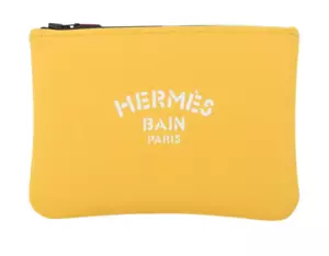 Hermes Bain Bouton D’Or Women's Yellow Neobain Case Clutch/ Pouch Bag Large - Picture 1 of 9