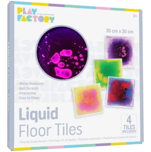 Play Factory Liquid Floor Tiles Sensory Educational Game Toy 4 Pack 30cm x 30cm - Picture 1 of 5
