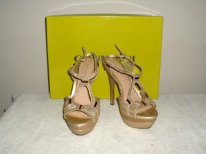 Zapatos de noche para mujer Gianni Bini Elicia Champagne (Beige) talla 7M pedrería - Imagen 1 de 6