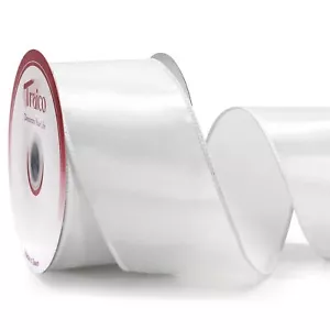 2.5" White Satin Wired Ribbon 20 Yards for Christmas Wedding Wreath Gift Wrap... - Picture 1 of 6