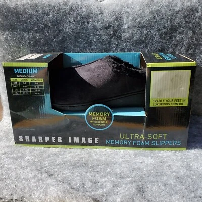 Sharper Image Med Ultra-Soft Memory Foam Slippers Gentle Support Men Women New - Image 1 of 4