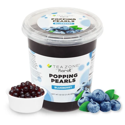 Tea Zone Blueberry Popping Pearls/Popping Boba(B2056, 2lbs) for Boba Tea - Image 1 of 4