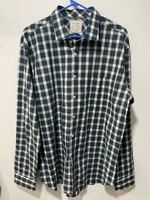 Camisa de vestir Billy Reid para hombre 2XL XXL verde azul a cuadros Foto 1 de 3