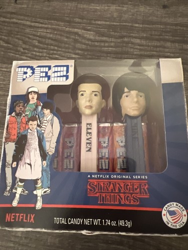 Stranger Things Pez Set of 2 Mike and Eleven with 6 Candy Rolls NEW ...