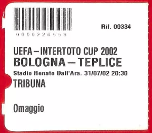 C0906 - Vecchio BIGLIETTO PARTITA CALCIO - 2002: BOLOGNA - TEPLICE - Picture 1 of 1