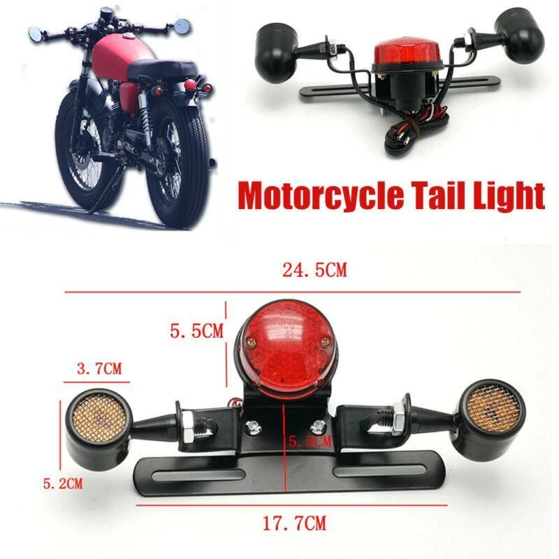 DC 12V Motorcycle LED Rear Brake Light License Plate Turn Signal Stop Tail Lamp - Изображение 1 из 4