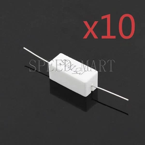 10 piezas Resistencia de potencia de cemento de cerámica 5W 1 ohmio - Imagen 1 de 3