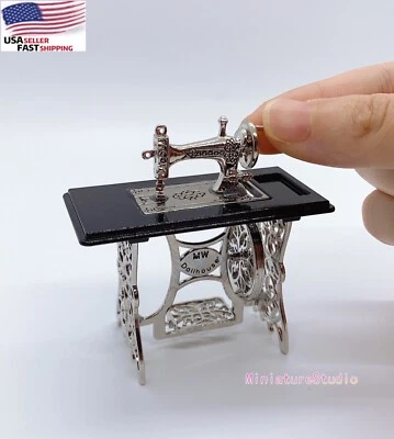 Miniature Furniture 1:12 Dollhouse Sewing Machine toy Dolls Accessory NEW - Image 1 of 4