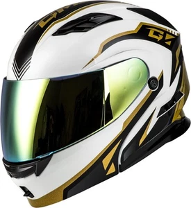 G-Max MD-01 Volta Helmet (Large, White/Gold/Black Metallic) - Picture 1 of 3