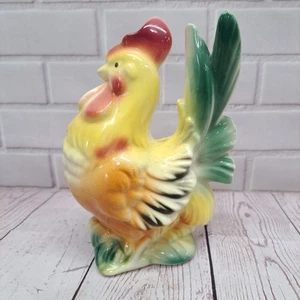 Statuina rustica vintage gallo MCM ceramica decorazione casale cucina alta 7 pollici - Foto 1 di 6
