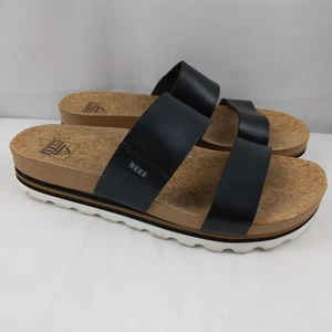 Reef Cushion Vista Hi Black Comfort Slip On Sandals Women's Size 9 - Picture 1 of 10