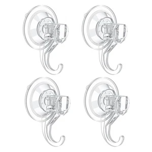 Suction Cup Hooks Small Clear Heavy Duty Vacuum Suction Hooks Shower Wall Suctio - Picture 1 of 8