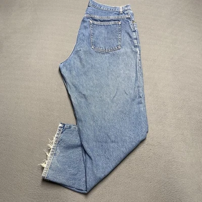 L.L.Bean Jeans Mens 34x30 Blue Denim Original Fit Relaxed Straight Frayed Hem - Image 1 of 4