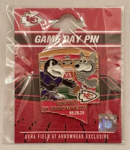 KC Chiefs / Baltimore Ravens GEHA Arrowhead Exclusive Game Day Pin 9/28/25 - NIB - Picture 1 of 2