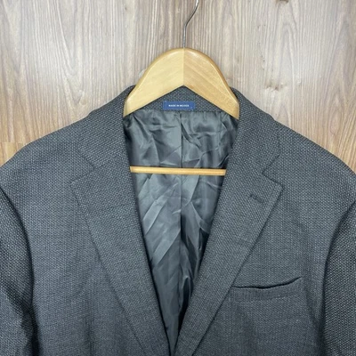 Stafford Sport Coat Mens 46R Gray Multicolor Textured Merino Wool Double Vented - Image 1 of 4