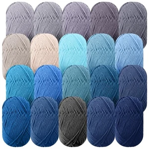 20 Skeins Soft Milk Cotton Yarn Assorted Colors Sport Weight Yarn for Crochet... - Picture 1 of 7