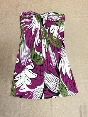 Vestido Arden B Para Mujer Pequeño Sin Tirantes Seda Floral Pintucked Mini Multicolor Y2K Foto 1 de 4