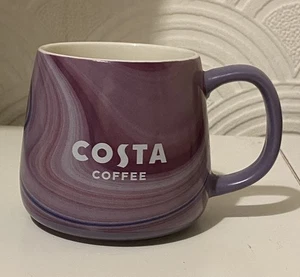 Costa Kaffee RAR Lila Wirbel Marmor Optik Keramik Tee Kaffee Becher - Bild 1 von 3