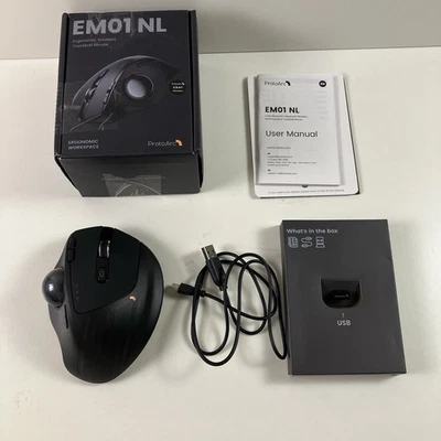 ProtoArc Wireless Trackball Mouse EM01 NL Ergonomic Bluetooth - Image 1 of 4