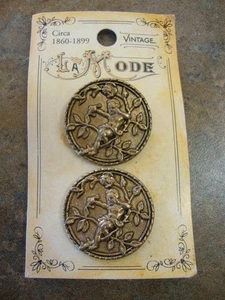 2 Vintage LaMode KNÖPFE um 1860-1899 1" Replika golden - Bild 1 von 1