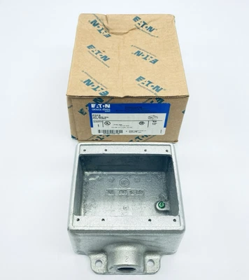 EATON, CROUSE-HINDS, COOPER, HUBBELL, KILLARK, APPLETON Eaton Crouse-Hinds FD12 2-Gang Conduit Device Box 1/2" Hub 1-Entry