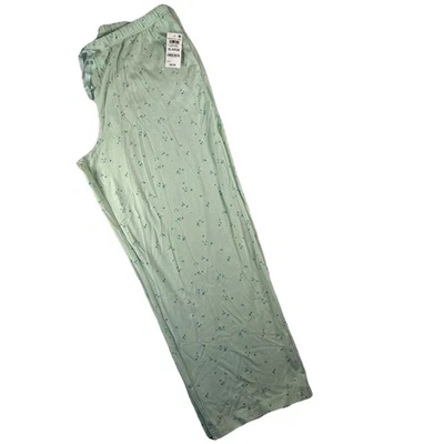 Pantalones de pijama Charter Club para mujer XL tejido hojas ventosas verdes Foto 1 de 4