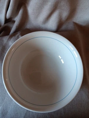 Corelle Sandstone w/ Blue Ring 8.5" Serving Bowl SET OF TWO - Image 1 of 4