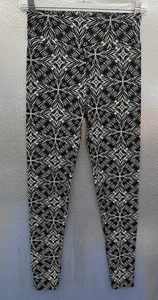 Lularoe Leggings Damen O/S schwarz weiß Stern geometrisches Muster Stretch Komfort - Bild 1 von 5