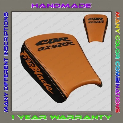 Funda de asiento delantera (negro+naranja) diseño personalizado HONDA CBR929RR 2000-2001 Foto 1 de 4