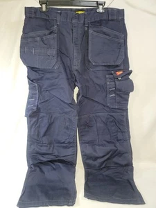 Blaklader Navy Blue Flame Resist Cargo Canvas Work Pants Size 38x30 FR 1636-1550 - Picture 1 of 4