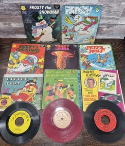 Vintage Lot 11 Golden, Peter Pan & More Kid's Storybook Records 45 RPM 1950s-60s - Picture 1 of 6