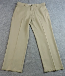 Haggar H26 Mens 36x29 Expandable Waist Creased Front Taupe Dress Pants - Picture 1 of 17
