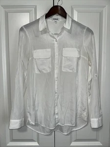 Express leichtes Langarm Hemd mit Kragen Button Down weiß S - Bild 1 von 5