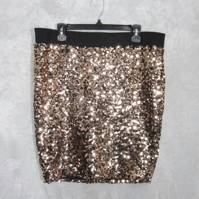 Torrid Women's Plus Size 1X Sequin Skirt Black Gold Party Sparkly - Image 1 of 4