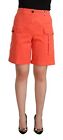 Peserico Chic Cintura Alta Cargo Shorts En Vibrante Mujer Naranja Auténtico