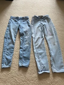 2 Pairs Levi's & So Girls size 10 Blue Denim Pull-on Jeggings Stretch Jeans - Picture 1 of 14