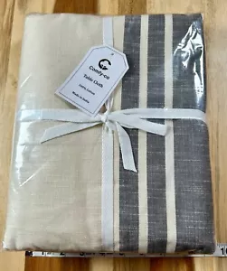 Comfy-Co 55 x 120 Rectangle Table Cloth Cotton Farmhouse Tablecloth Cream Grey - Picture 1 of 6