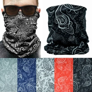 3 Pieces Tube Head Bandana Face Neck Mask Cover Paisley Headband Guard Scarf - Picture 1 of 9