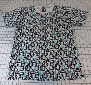 Y2K Playboy Exposed AOP Bunny Graphic T Shirt White Black Size Medium Hot Topic - Picture 1 of 4