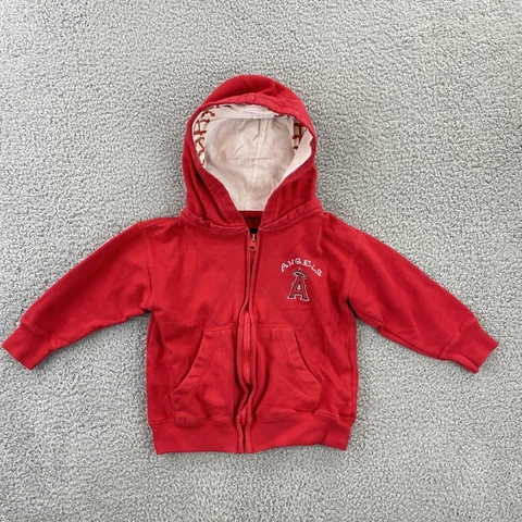 Anaheim Angels Hoodie Toddler Size 4 Kids Full-Zip MLB Red Hooded Sweatshirt Cover