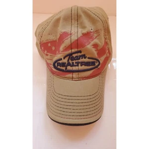 Team Realtree Khaki Beige Adjustable Baseball Cap With Red & Black Design - Picture 1 of 7