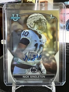 2022 Bowman University cromado 1er Nick Singleton automático Penn State - Imagen 1 de 2