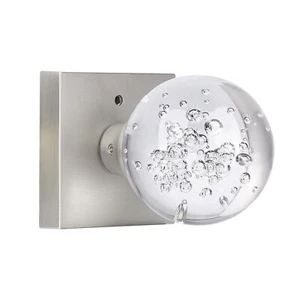 Glass Door Knobs Interior with Lock, Crystal Door Knobs Round Privacy Clear B... - Picture 1 of 6