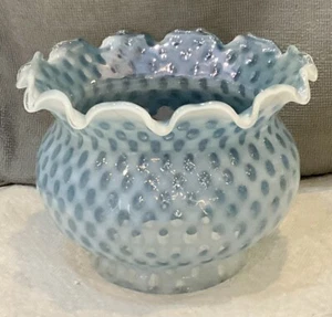 Vintage Fenton Light Pale Blue Opalescent Coin dot Lamp Shade 3 3/4"-4” Fitter - Picture 1 of 7