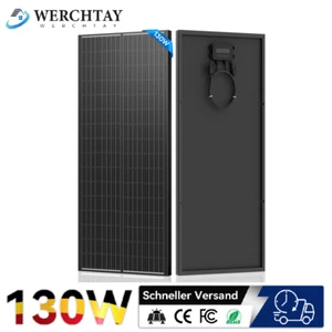 Solarpanel Solarmodul 130W 12V 18BB Glass Monokristallin Solarzelle TÜV 0% MwSt - Bild 1 von 19