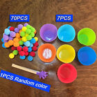 78PCS Children's Rainbow Counting Pompoms Toys Sorting Cup Montessori Toys