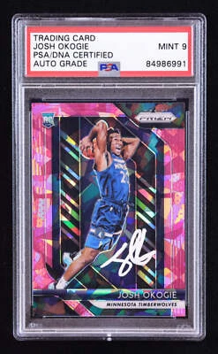 Josh Okogie Signed 2018-19 Panini Prizm Prizms Pink Ice #37 RC (PSA | Auto 9) Ro - Image 1 of 2