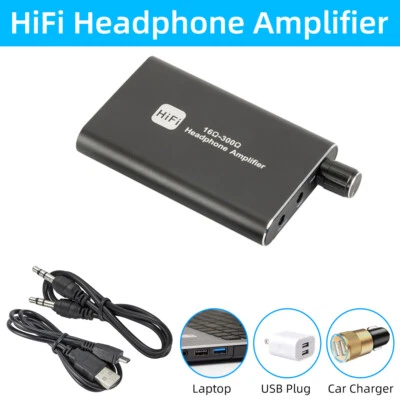 16-300Ω Mini HiFi Headphone Amplifier Portable Earphone AMP w/ 3.5mm Audio Cable - Image 1 of 4